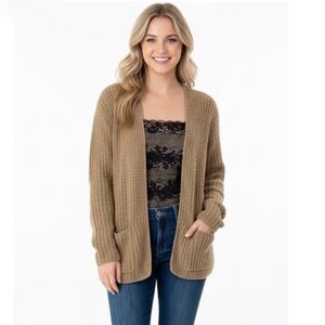 Vintage size large camel color sweater knit cardigan